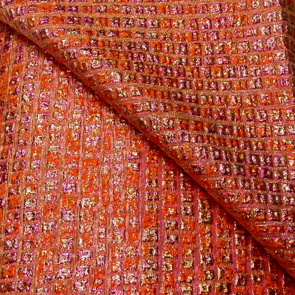 57.14915.018 Jacquard Quadrantique oranje-lila-goud