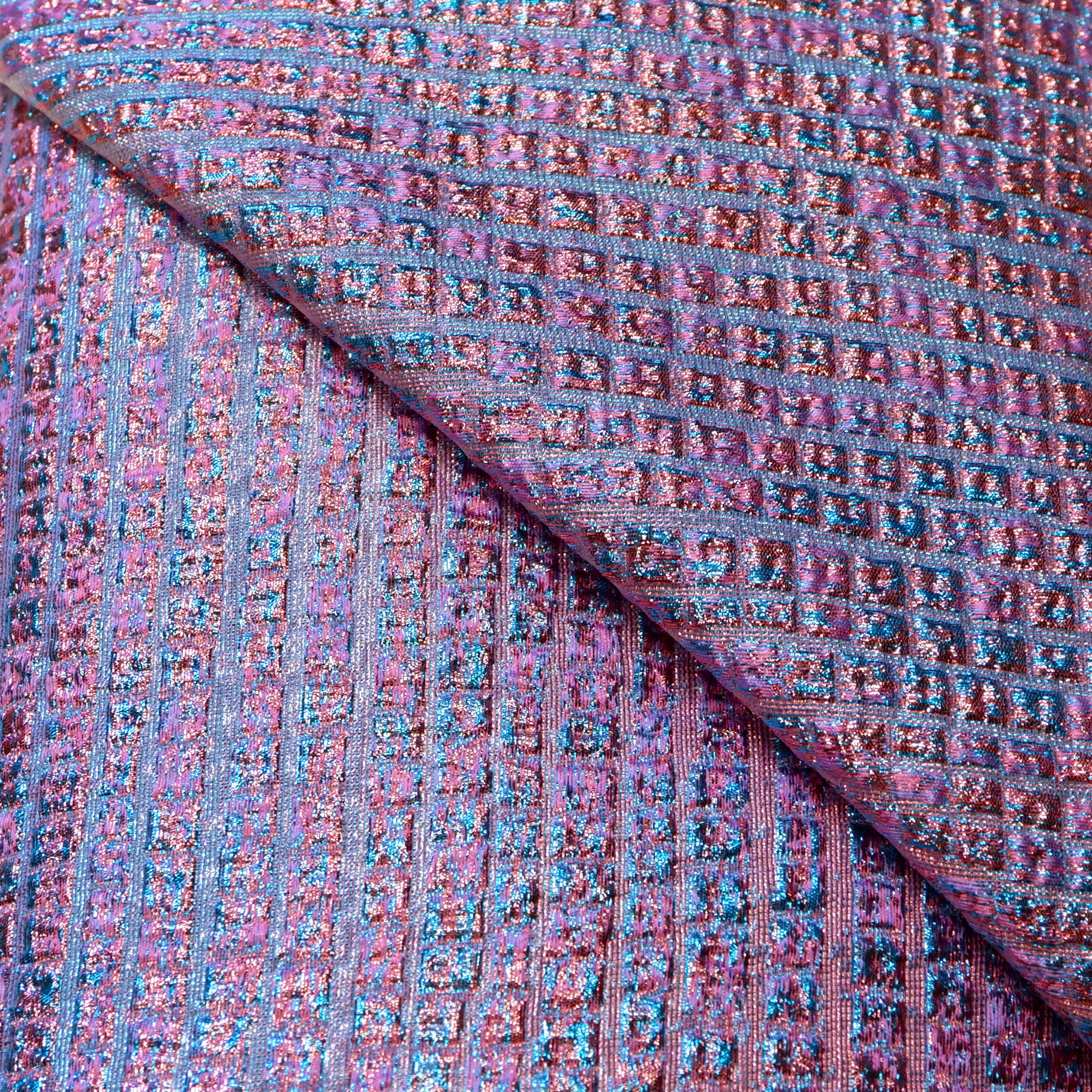 57.14915.026 Jacquard Quadrantique lila-roze-turquoise