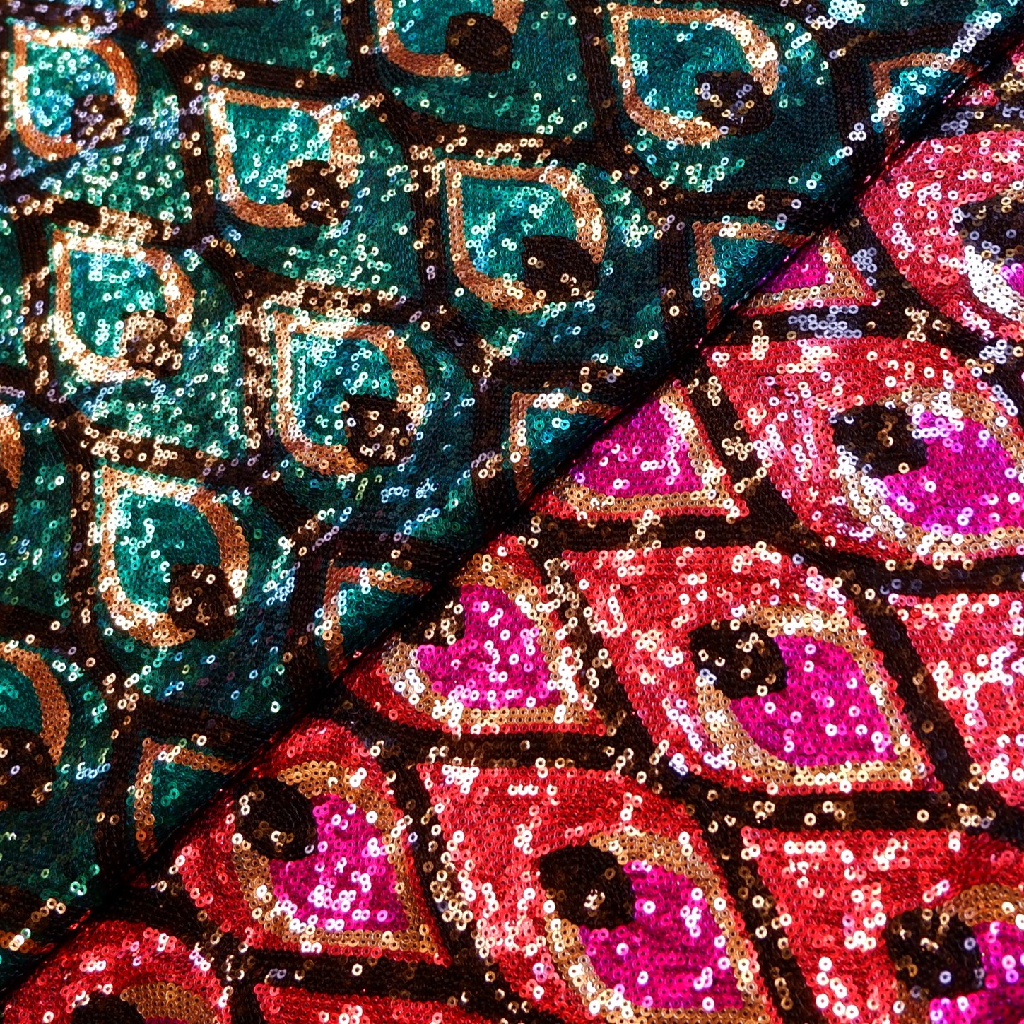 Mesh Paillet Peacock