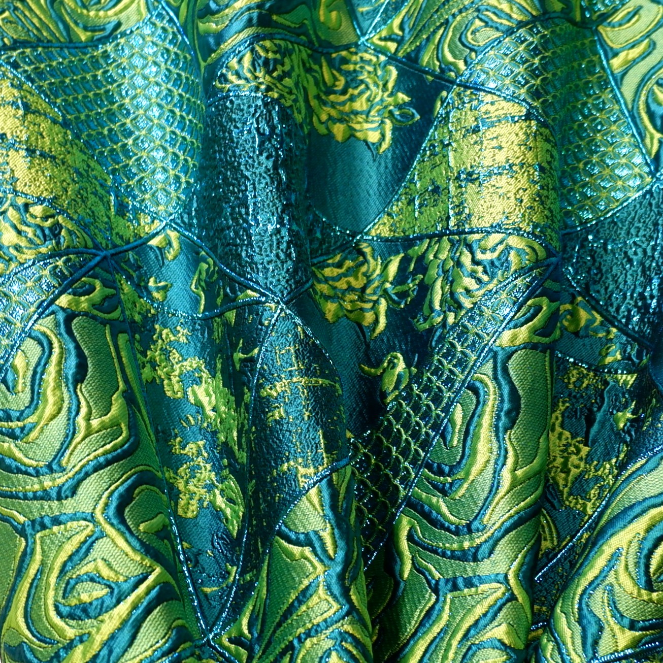 57.15315.028 Jacquard Trinity limegroen-zeegroen